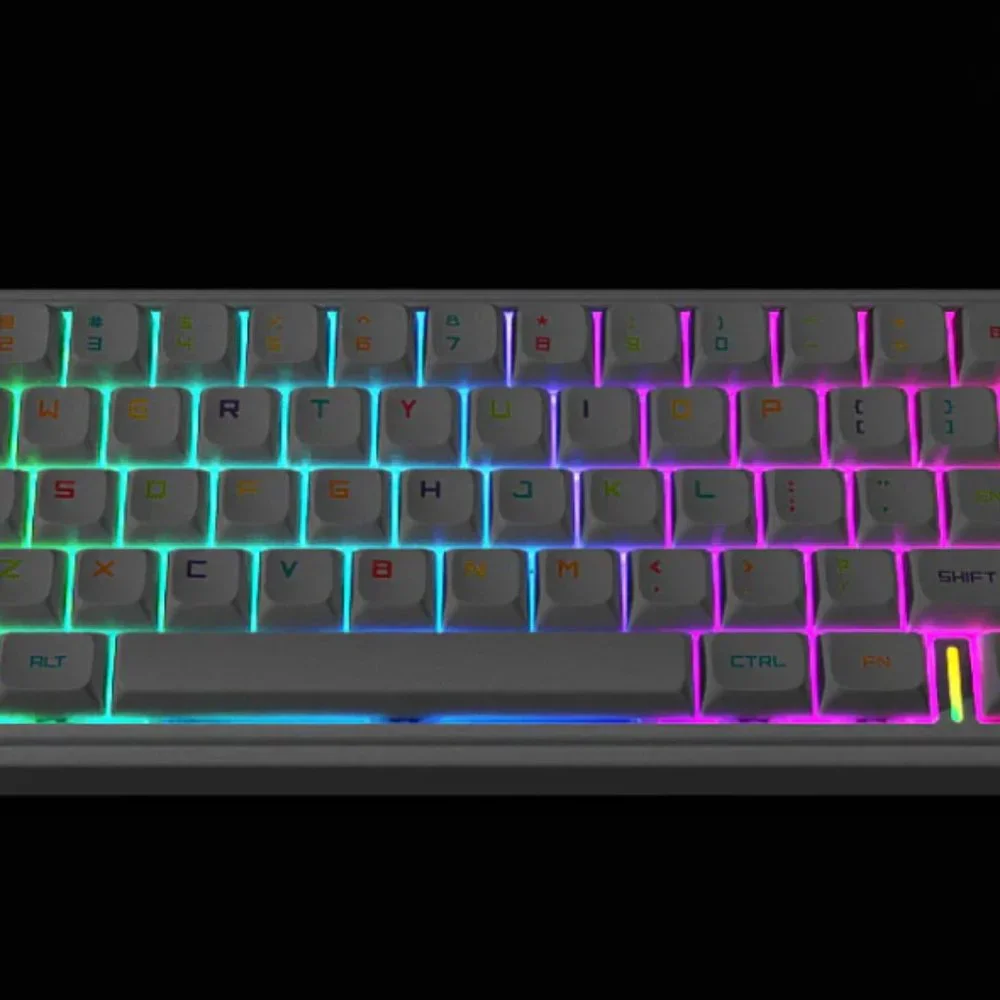 Dustsilver D66 Rainbow Sprinkles Wireless 65% layout Hot Swappable RGB Keyboard